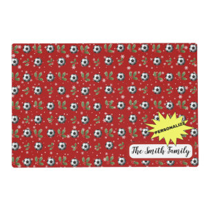 Soccer Christmas Placemats Custom kid Soccer ball