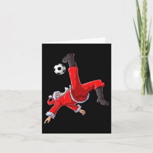 Soccer Christmas Santa Bicycle Kick Xmas Boys Men Card