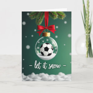 Soccer Christmas Snow Globe Card