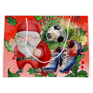 Soccer Christmas themed Large Gift Bag