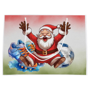 Soccer Christmas themed Large Gift Bag