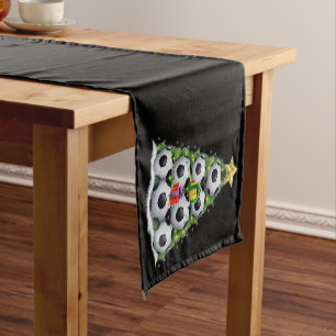 Soccer Christmas Tree Xmas Player Boys Short Table Runner