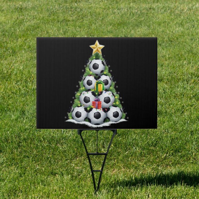 Soccer Christmas Tree Xmas Player Boys  Sign (Insitu)