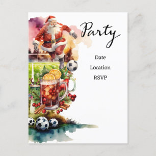 Soccer Christmas with Santa Claus playing ball Postcard