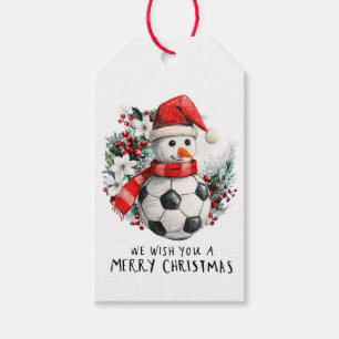 Soccer Christmas with Snowman Gift Tags