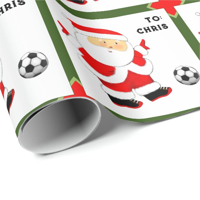 Soccer Christmas Wrapping Paper (Roll Corner)