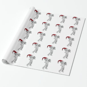 soccer christmas wrapping paper