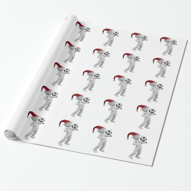 soccer christmas wrapping paper (Unrolled)