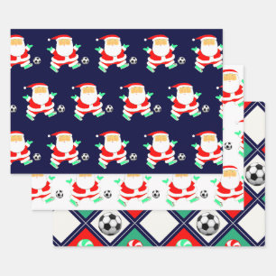 Soccer Christmas Wrapping Paper Sheets