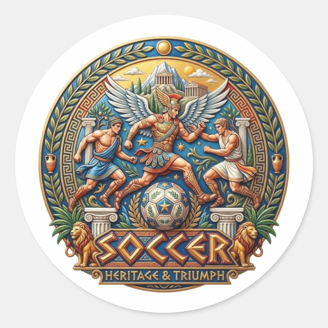 SOCCER CLASSIC ROUND STICKER (Front)