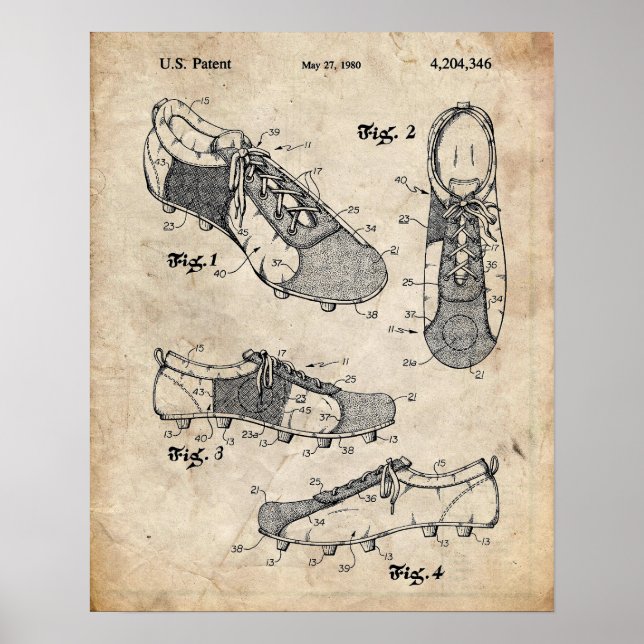 Soccer Cleats Patent Poster (Front)