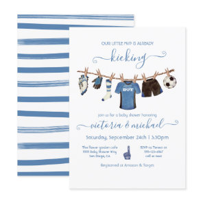 Soccer Clothesline Baby Shower Invitation