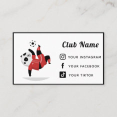 Soccer Club Coach Cute Panda Bear Social Media Business Card at Zazzle