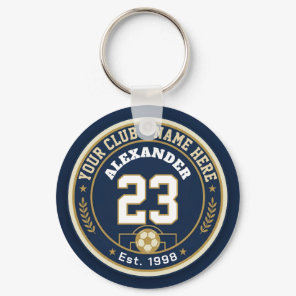 Soccer Club Name With Player Number Custom Keychain