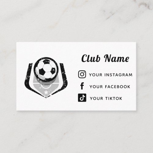 Soccer Club Team League Simple Follow Social Media Business Card