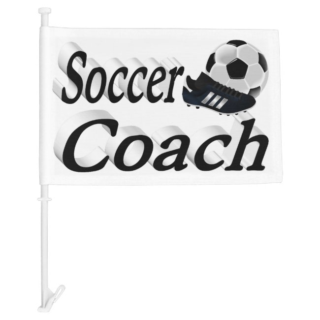 Soccer Coach 3D Car Flag