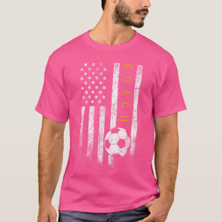 Soccer Coach American Flag Design Soccerrainer Coa T-Shirt