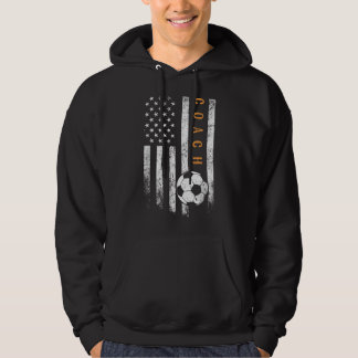 Soccer Coach American Flag Soccer Trainer Coaching Hoodie