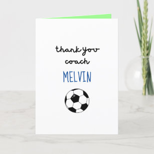 Soccer Coach Appreciation Card, Thank You Card