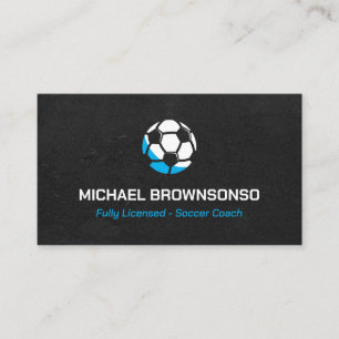 Soccer Coach Blue Business Card