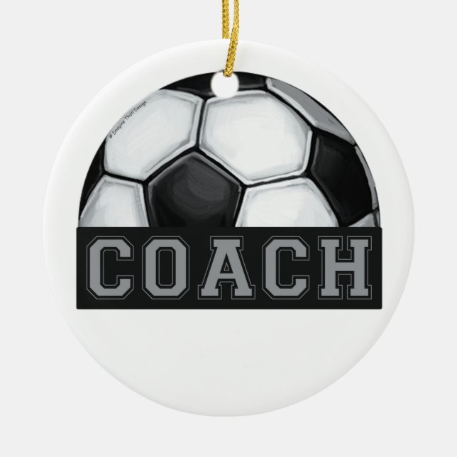 Soccer Coach Ceramic Ornament (Front)