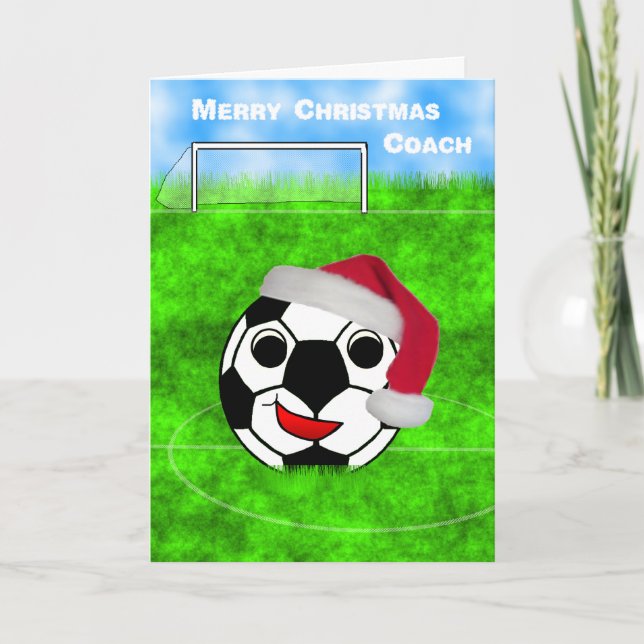 soccer coach christmas holiday card (Front)