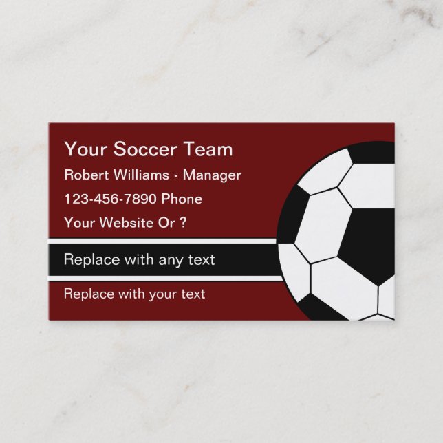 Soccer Coach Custom Business Cards (Front)