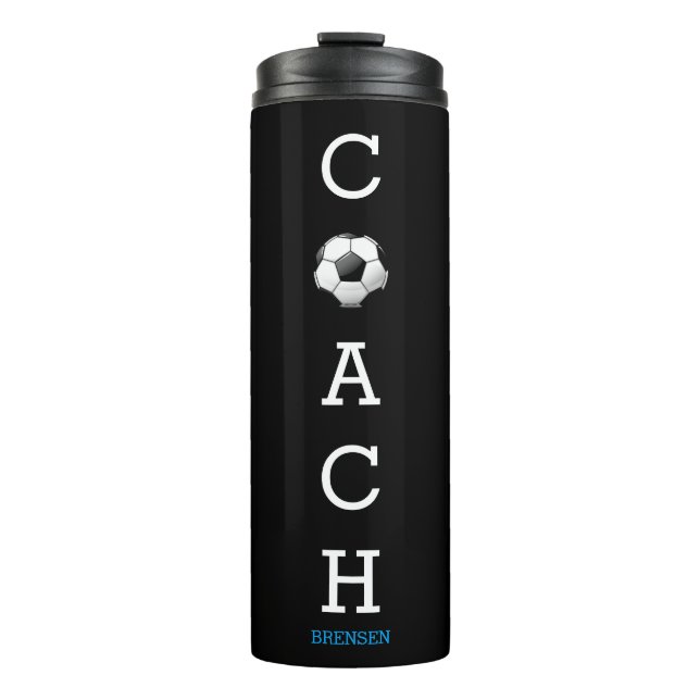 Soccer Coach Custom Name Thermal Tumbler (Front)