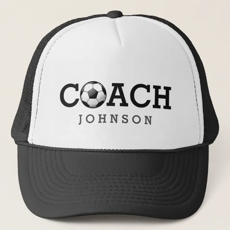 Soccer Coach Custom Name Trucker Hat | Zazzle