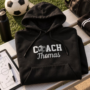 Soccer Coach Custom Name Typography Personalized Hoodie