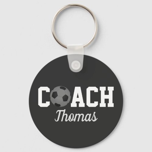 Soccer Coach Custom Name Typography Personalized  Keychain