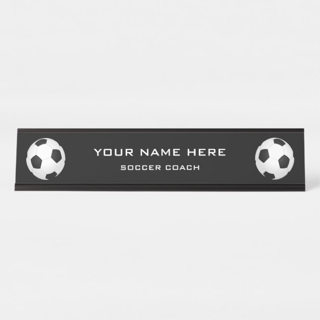 Soccer Coach Desk Name Plate (Front)
