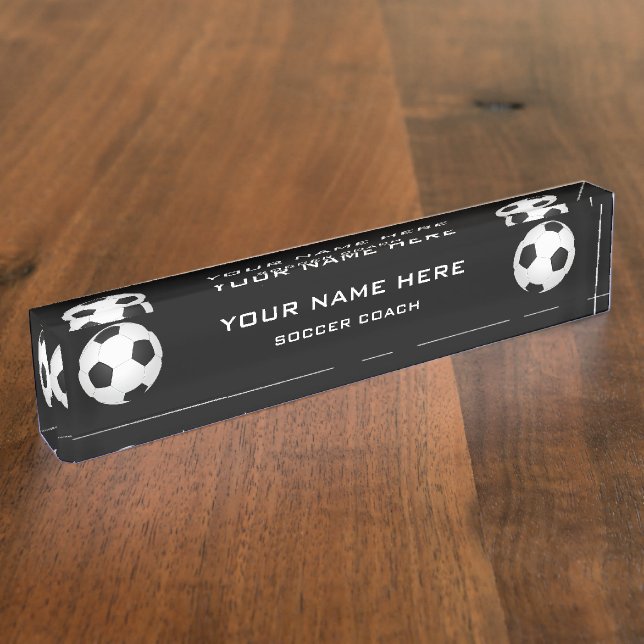 Soccer Coach Desk Name Plate (Side)