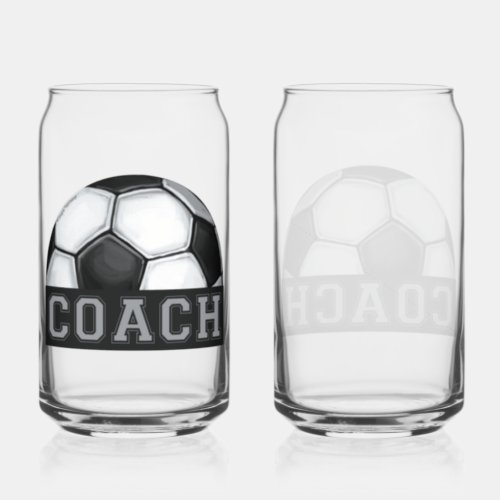 Soccer coach glassware can glass