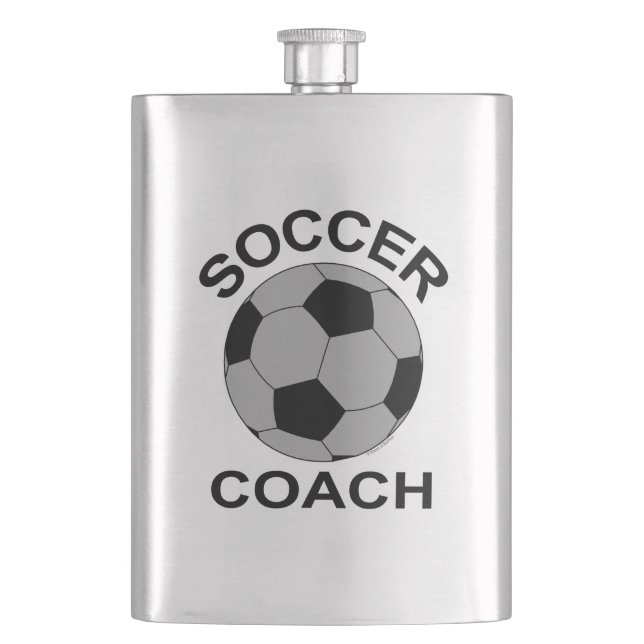 Soccer Coach Gray Classic Flask (Front)