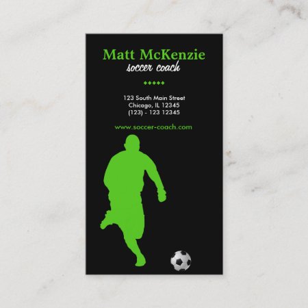 Soccer Coach (green) Business Card