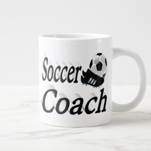Soccer Coach half text Giant Coffee Mug