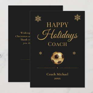 Soccer Coach Happy Holidays Personalized Team Holiday Card