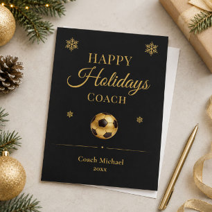 Soccer Coach Happy Holidays Personalized Team Holiday Card