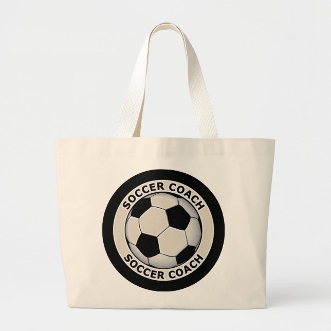 Soccer Coach Large Tote Bag (Front)
