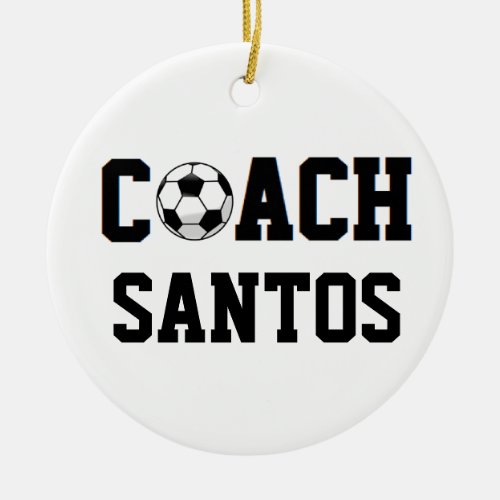 Soccer Coach Personalized Ceramic Ornament