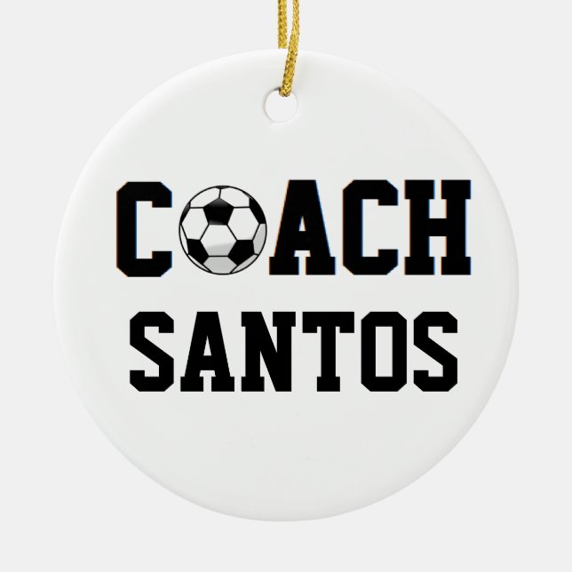 Soccer Coach Personalized Ceramic Ornament (Front)