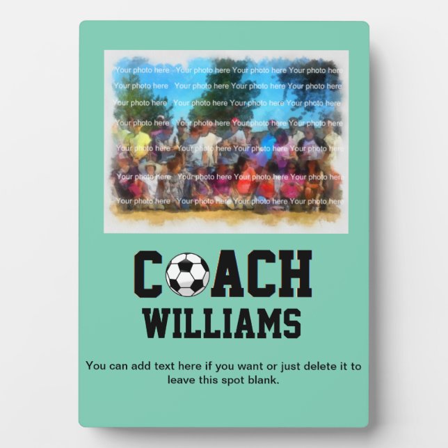 Soccer Coach Personalized Plaque (Front)