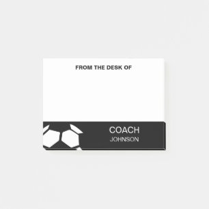 Soccer Coach Personalized Trendy Modern Black Post-it Notes