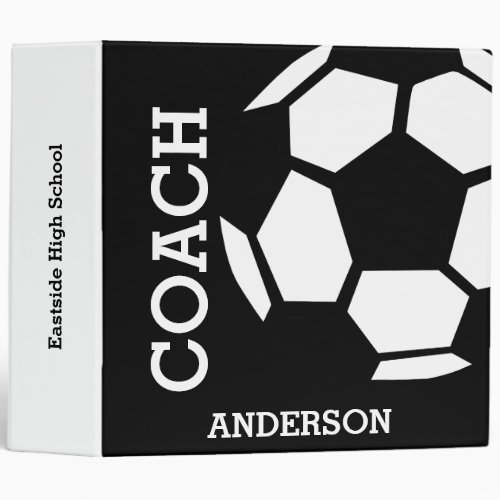 Soccer Coach Personalized Trendy Modern Stylish Binder
