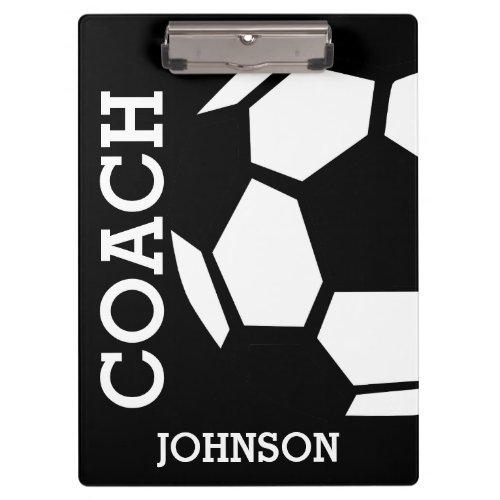 Soccer Coach Personalized Trendy Modern Stylish Clipboard