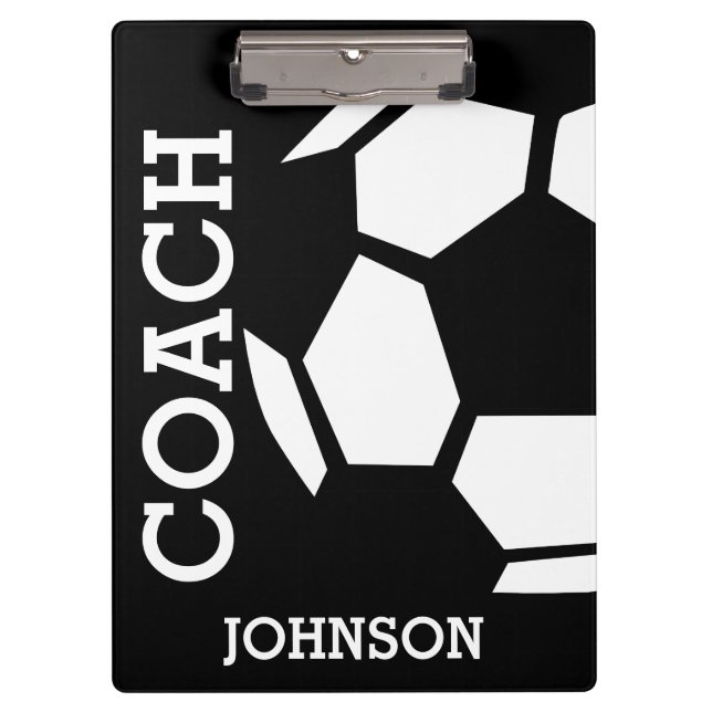 Soccer Coach Personalized Trendy Modern Stylish Clipboard (Front)