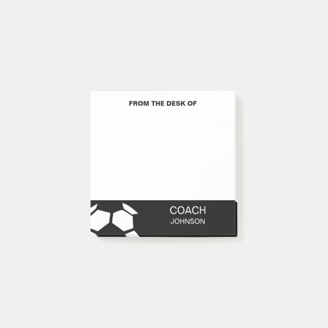 Soccer Coach Personalized Trendy Modern Stylish Post-it Notes (Front)