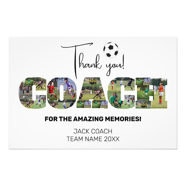 Soccer Coach Photo Keepsake Print (Front)
