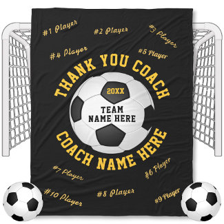 Soccer Coach Present in Your Colors Soccer Blanket